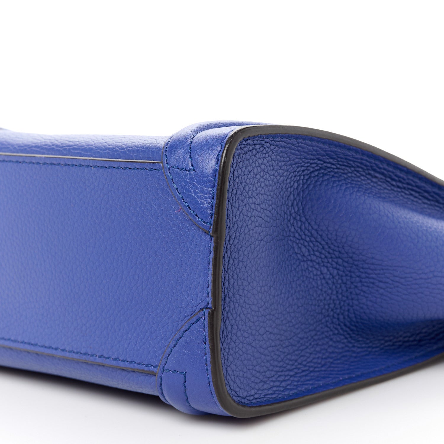 Celine Drummed Calfskin Nano Luggage Indigo 9 of 10