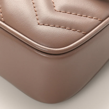 Gucci Calfskin Matelasse Super Mini GG Marmont Shoulder Bag Porcelain Rose 8 of 9