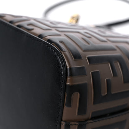 Fendi Vitello Liberty F is Fendi Bi-Color FF 1974 Embossed Mini Mon Tresor Bucket Bag Maya Black 12 of 14