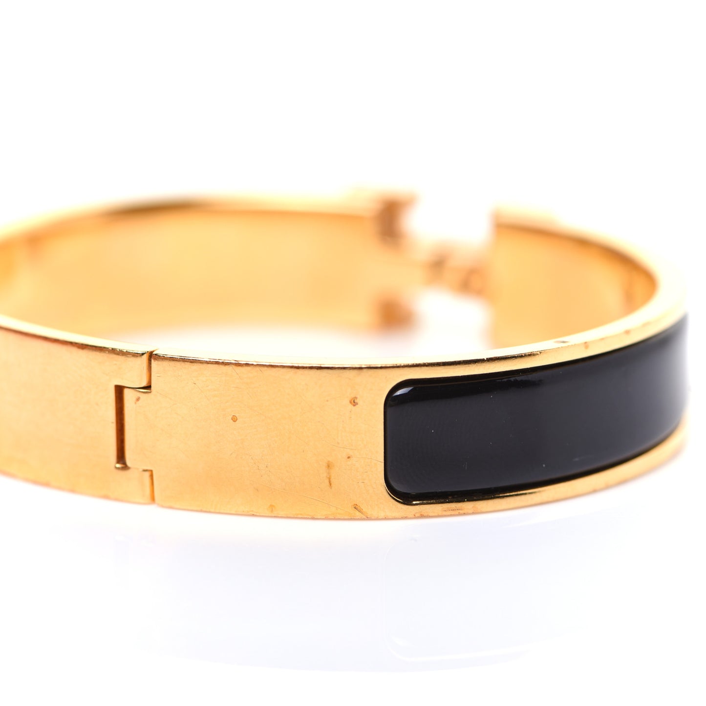 Enamel Narrow Clic Clac H Bracelet PM Black