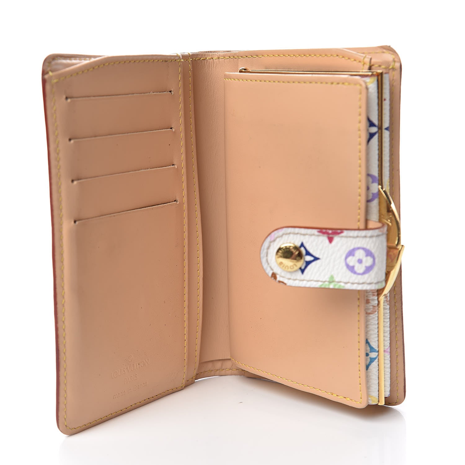 Louis Vuitton Monogram Multicolor French Purse Wallet White 5 of 11