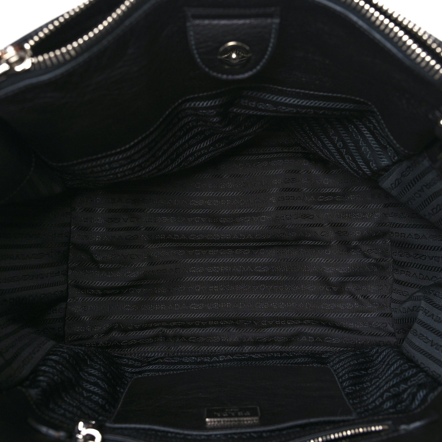 Glace Calf Twin Pocket Tote Black