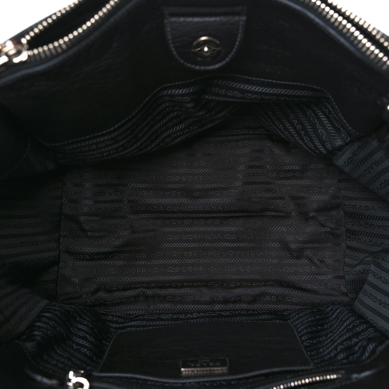 Prada Glace Calf Twin Pocket Tote Black 5 of 8