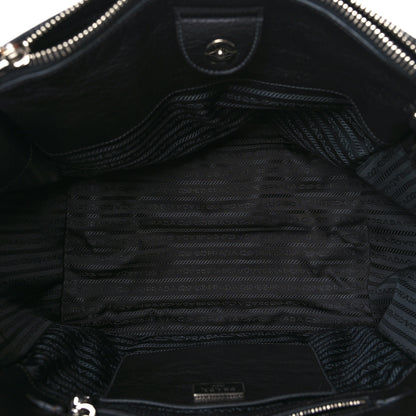 Prada Glace Calf Twin Pocket Tote Black 5 of 8