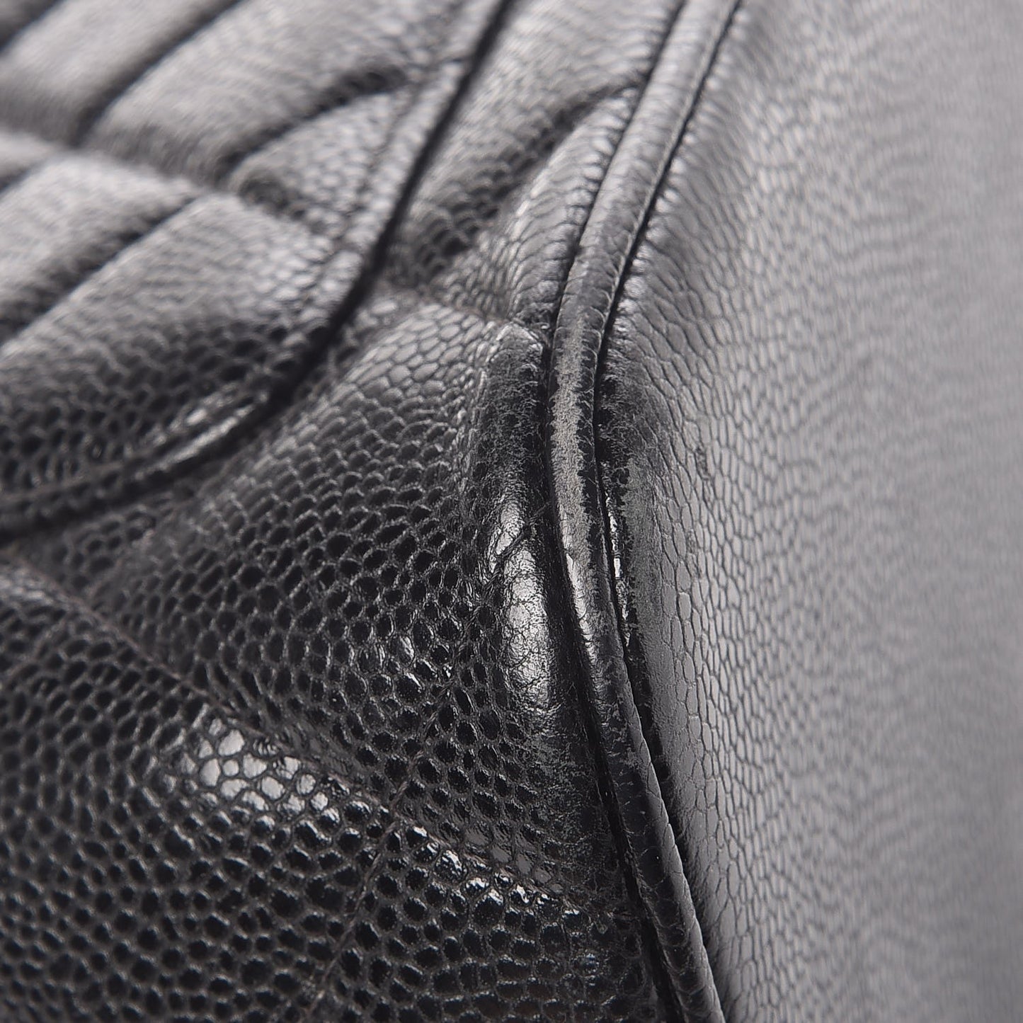 Caviar Quilted Medallion Tote Black