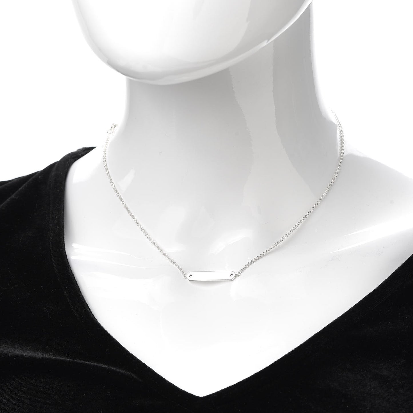 Sterling Silver Tag Chain Necklace