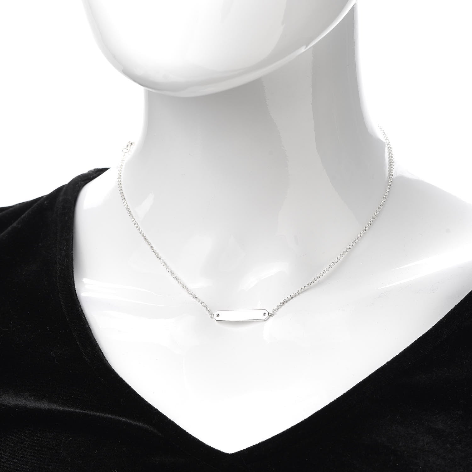 Tiffany Sterling Silver Tag Chain Necklace 2 of 7