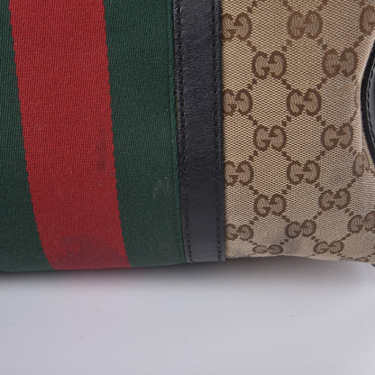Gucci Monogram Vintage Web Medium Boston Black 17 of 24