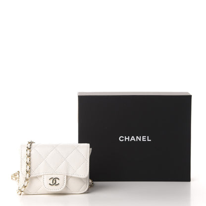 Chanel Caviar Quilted Flap Chain Waist Bag White 12 of 12