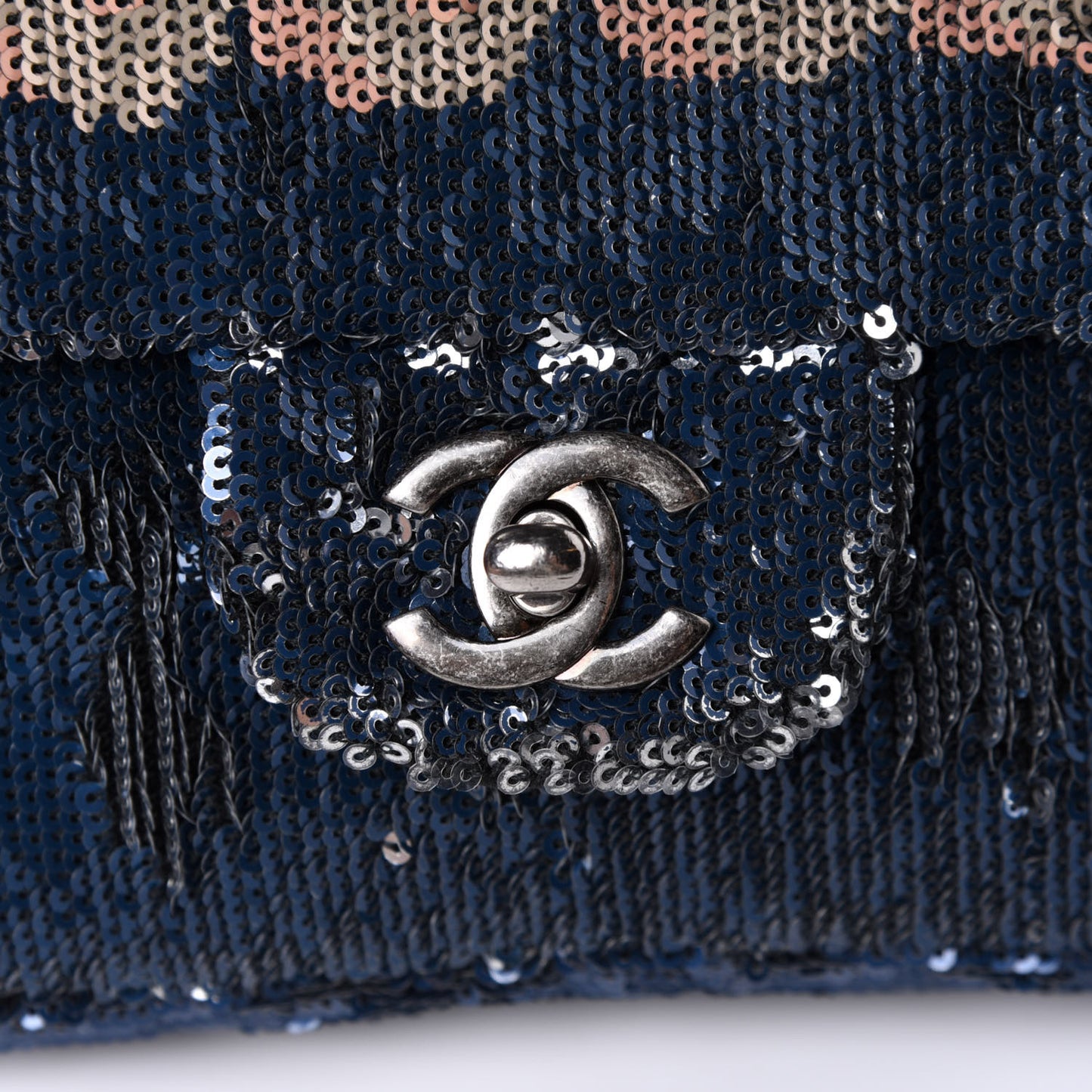 Sequin Medium Coco Cuba Single Flap Blue