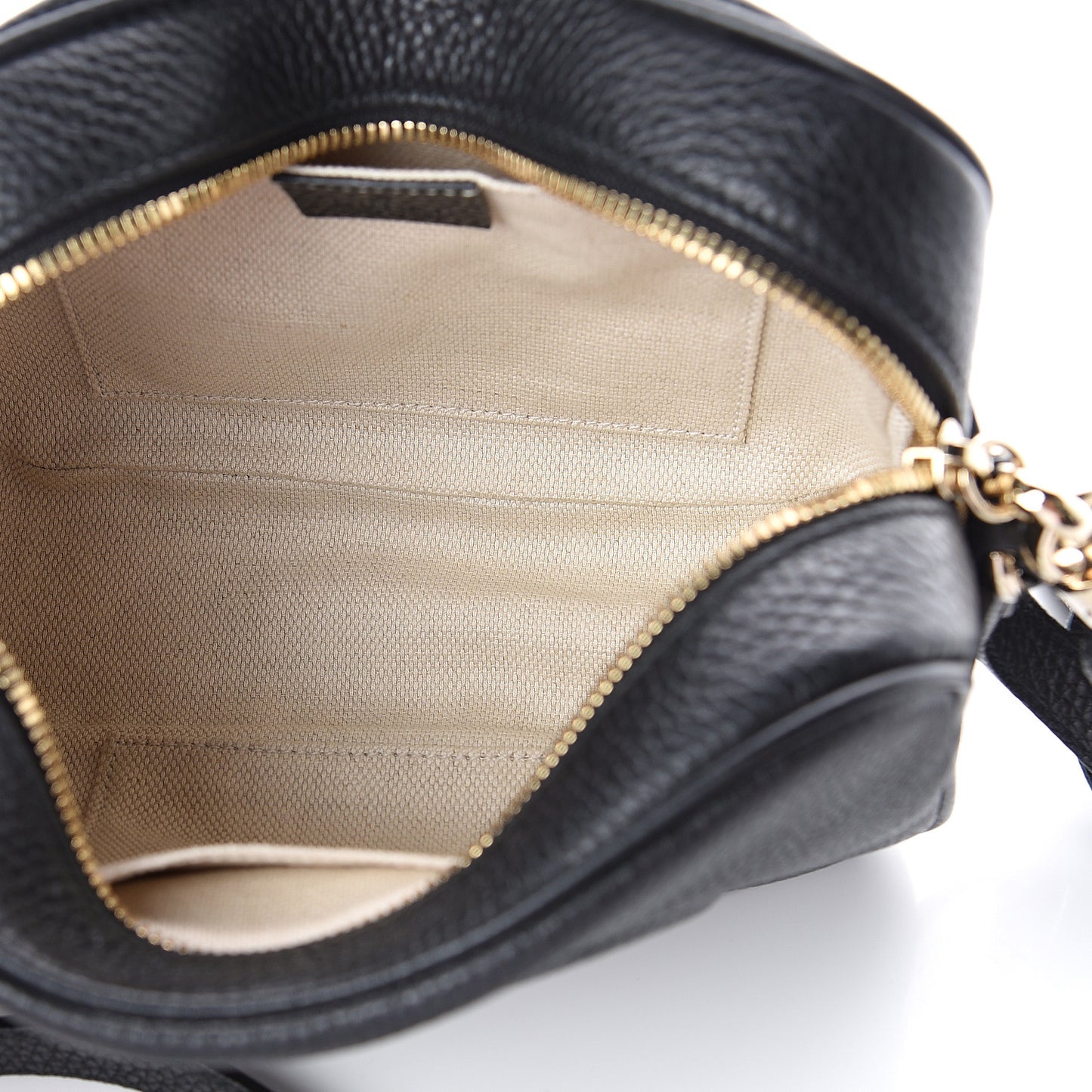 Pebbled Calfskin Small Soho Disco Bag Black