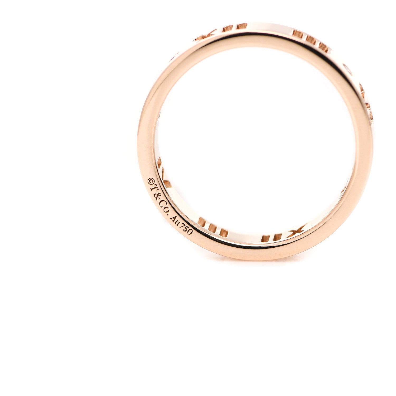 Tiffany 18K Rose Gold Diamond Atlas Pierced Ring 49 4.75 4 of 4