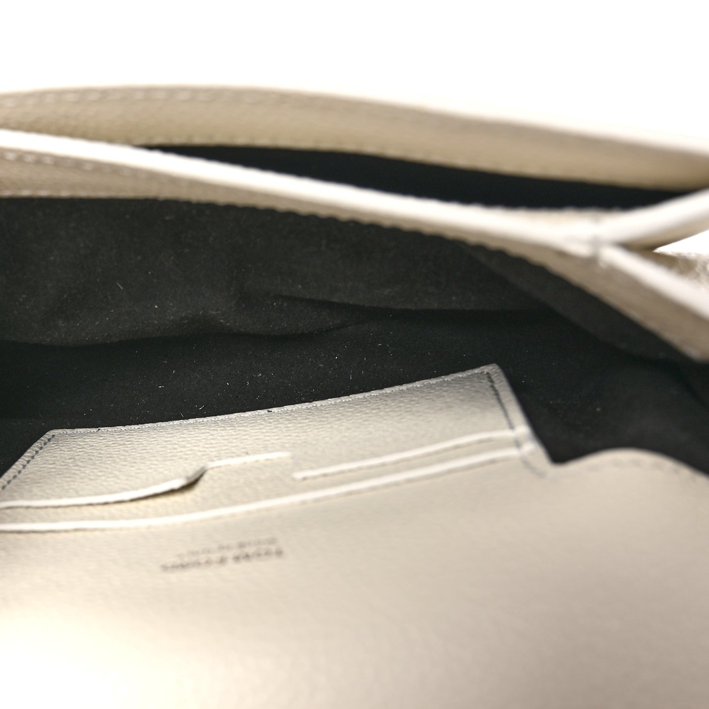 Grained Calfskin Padlock Crossbody Bag Chalk