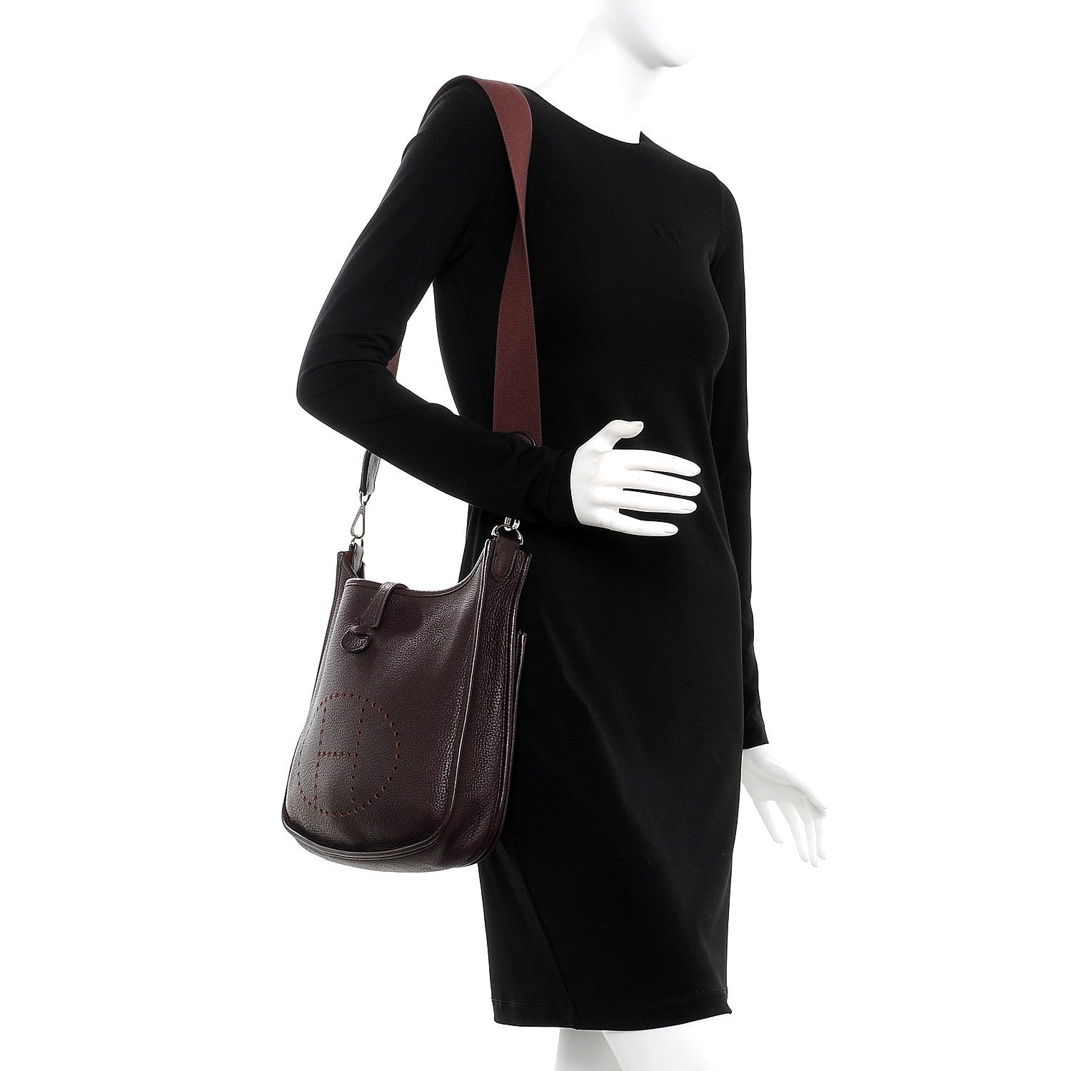Hermes Taurillon Clemence Evelyne II PM Prune 2 of 7