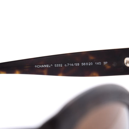 Chanel Tweed Effect CC Polarized Butterfly Signature Sunglasses 5332 Havana 6 of 8