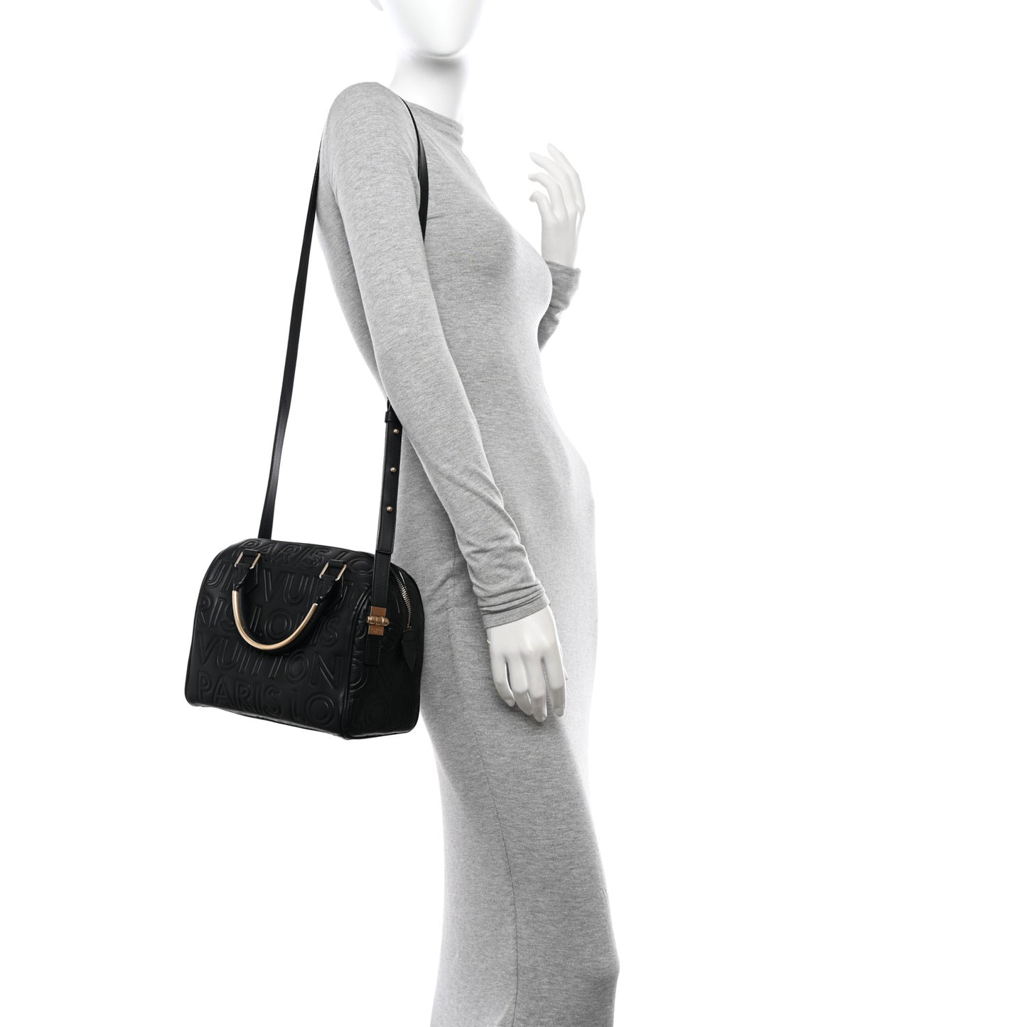 Calfskin Embossed Mini Cube Speedy Black