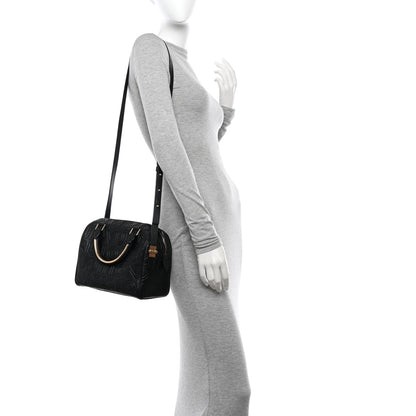 Louis Vuitton Calfskin Embossed Mini Cube Speedy Black 2 of 9