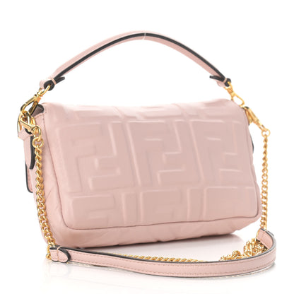 Fendi Nappa FF 1974 Embossed Mini Baguette Rosa Quarzo 3 of 9