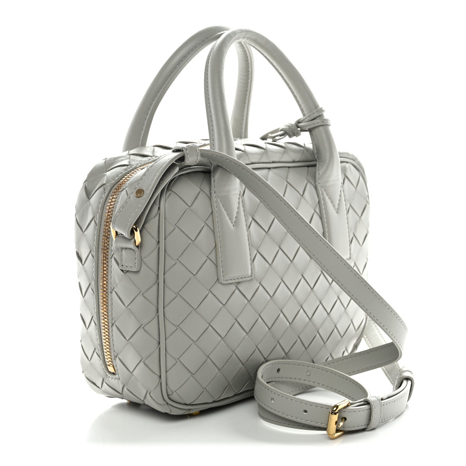 Bottega Veneta Lambskin Intrecciato Small Getaway Agate Grey 3 of 10
