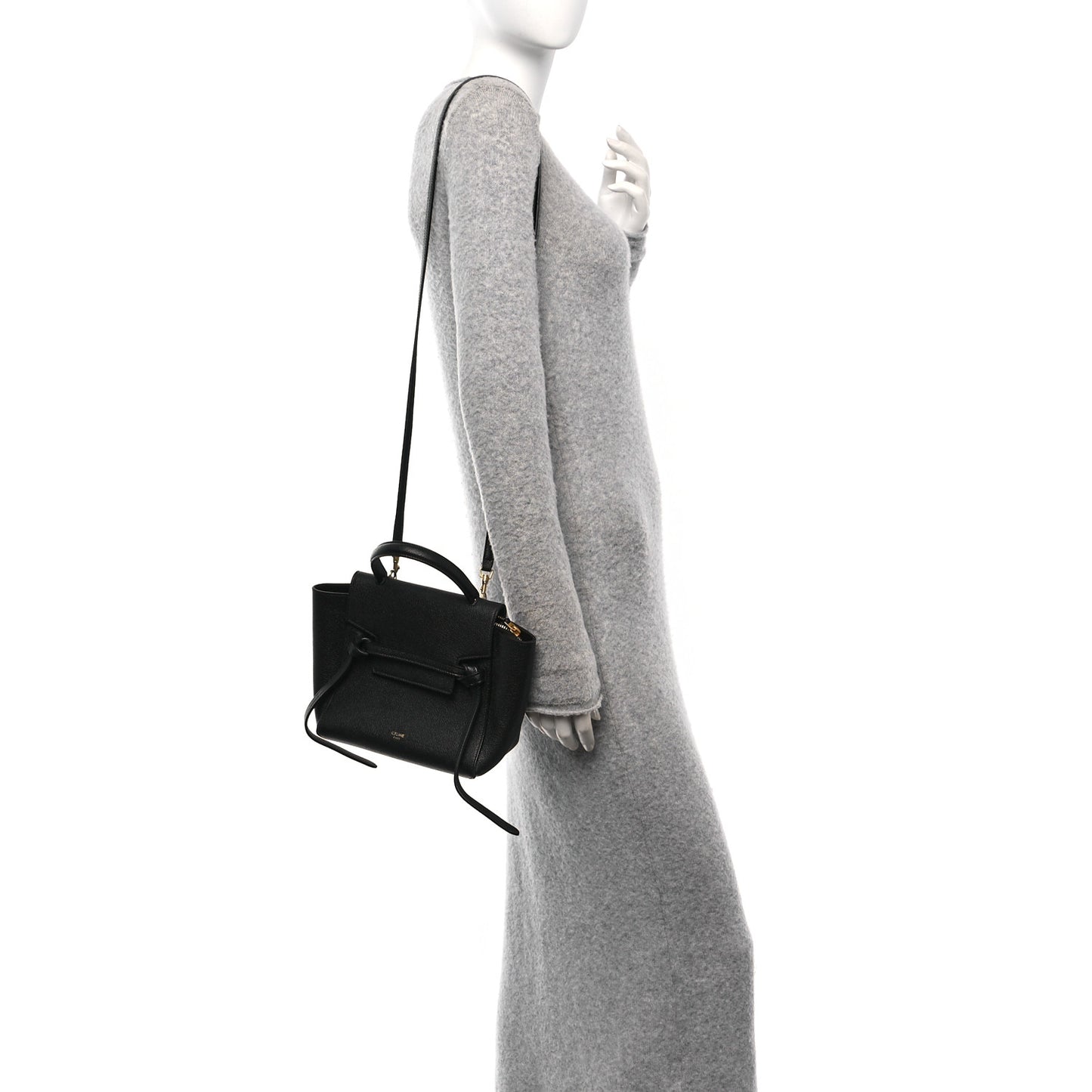 Grained Calfskin Nano Belt Bag Black