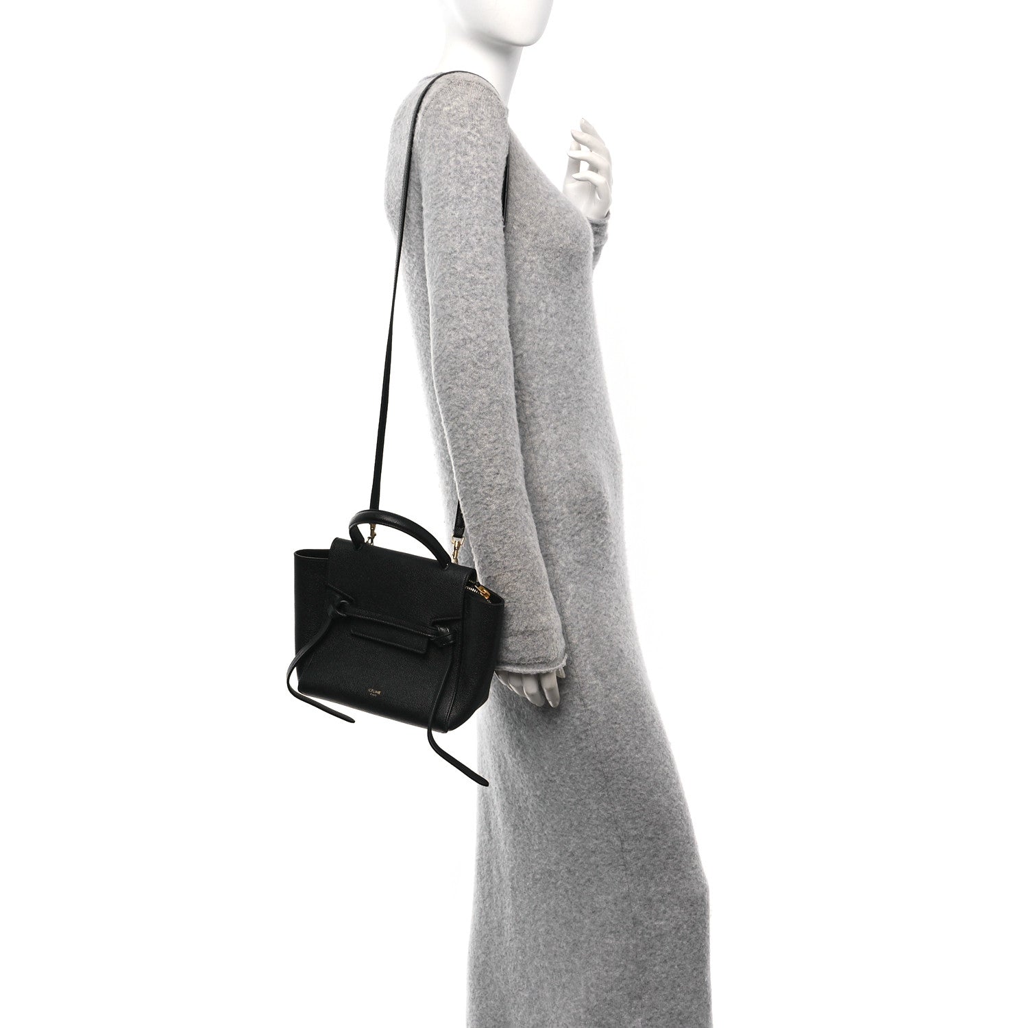 Celine Grained Calfskin Nano Belt Bag Black 2 of 9