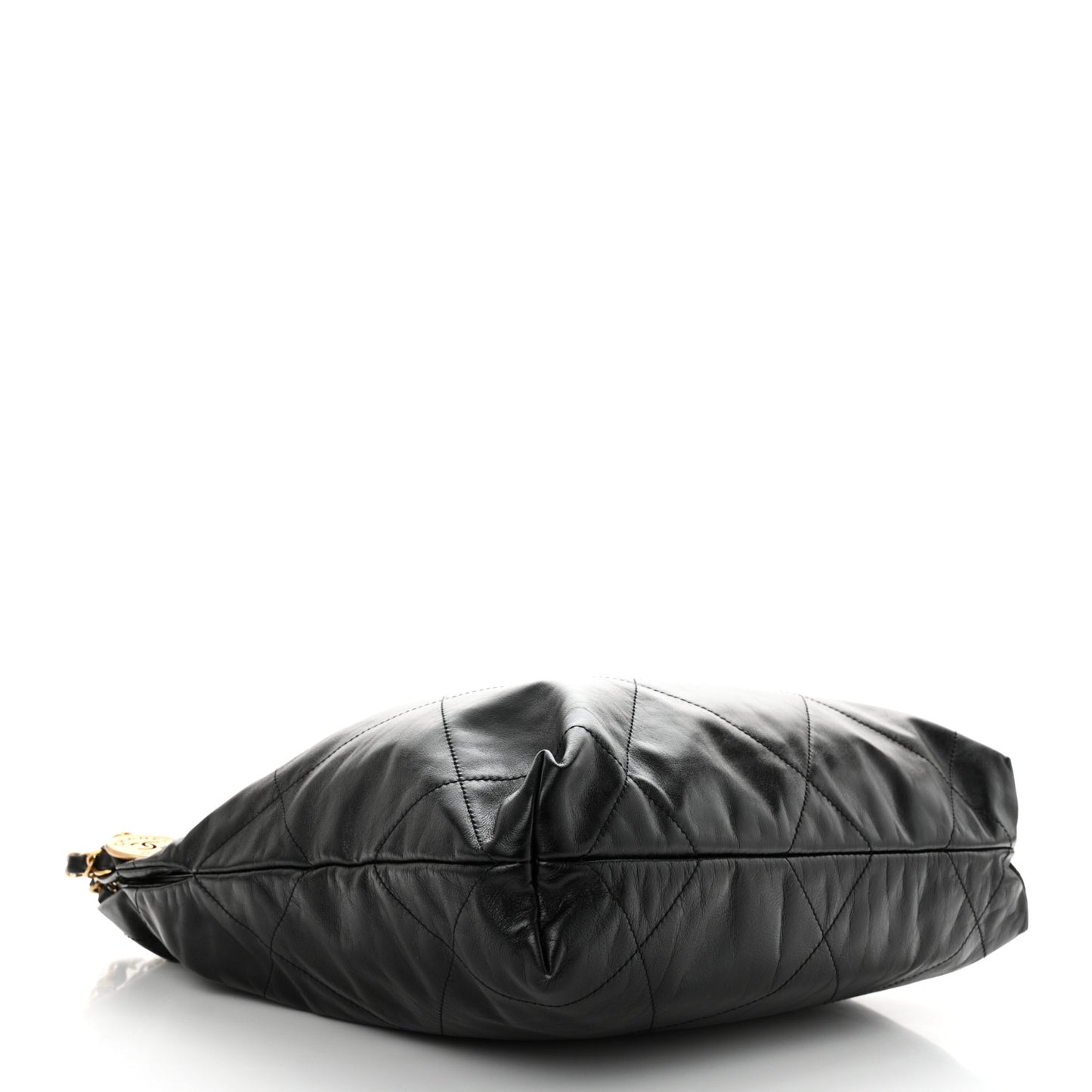Shiny Calfskin Quilted Small Chanel 22 Black