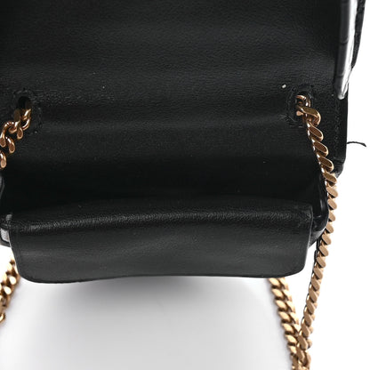 Saint Laurent Patent Crocodile Embossed Monogram Baby Kaia Crossbody Bag Black 4 of 8