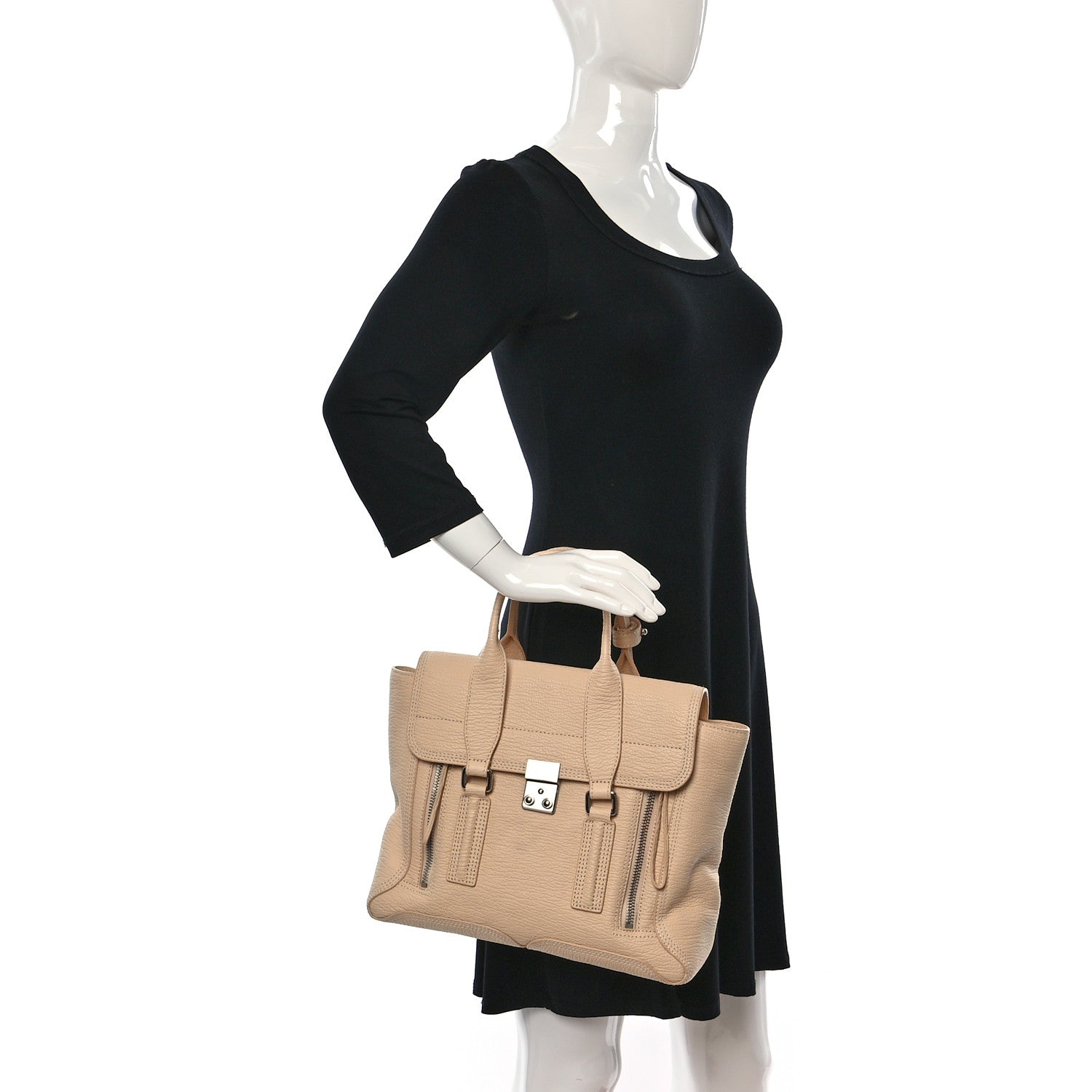 3.1 Phillip Lim Textured Calfskin Medium Pashli Satchel Peach 3 of 10