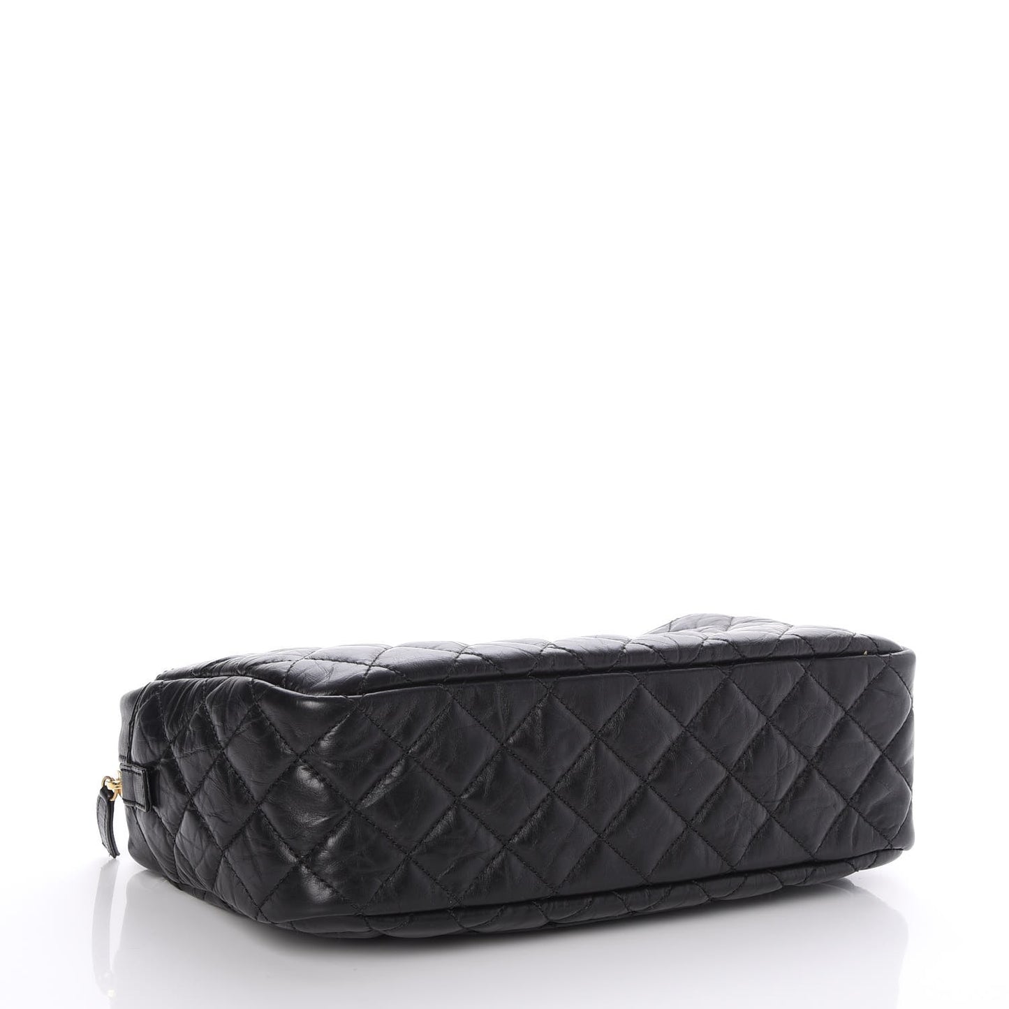 Aged Calfskin Quilted Medium Reissue Camera Case Black