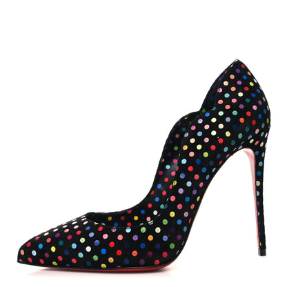 Christian Louboutin Suede Polka Dot Hot Chick 100 Pumps 38 Black Multicolor 38 Black Multicolor 1 of 9