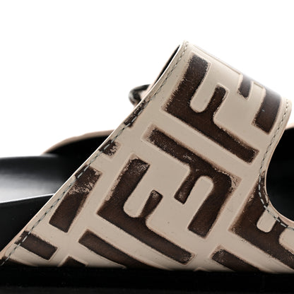 Fendi Calfskin FF Embossed Slide Sandals 39 Camelia Moresco 11 of 29