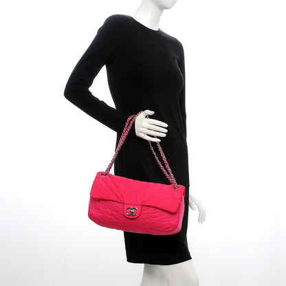 Chanel Nylon Vertical Quilted Jumbo Flap Pink 2 of 9