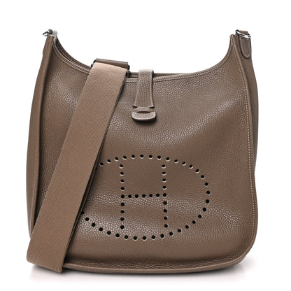 Hermes Taurillon Clemence Evelyne III GM Etoupe 1 of 10