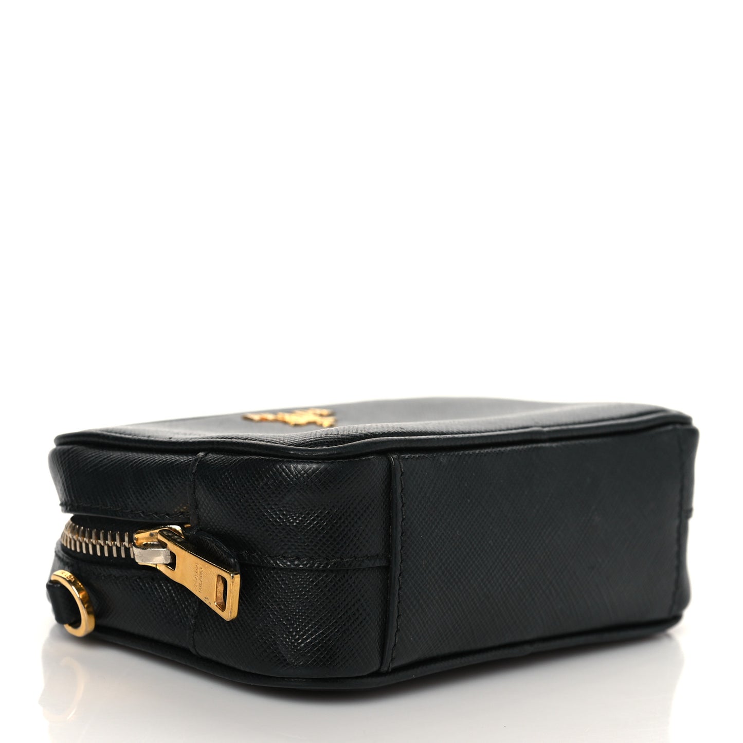 Saffiano Mini Camera Crossbody Bag Black