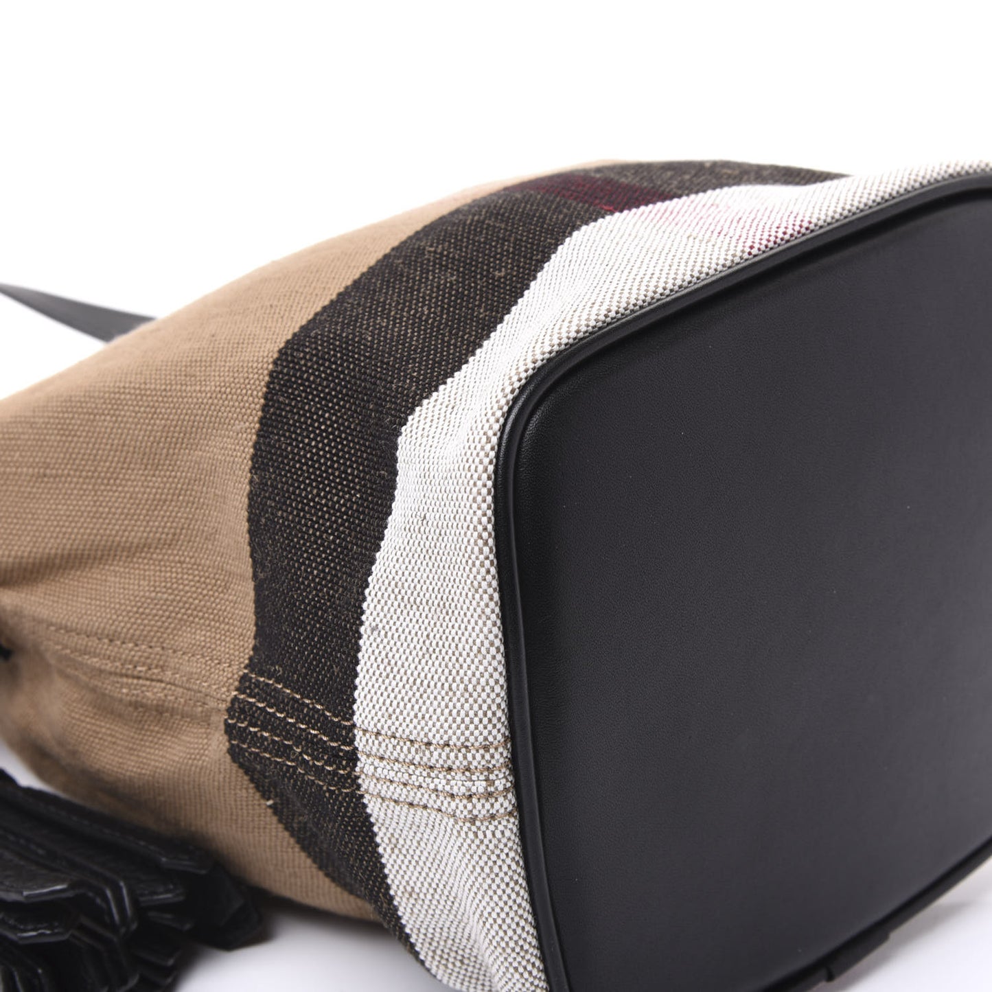 Canvas Mega Check Mini Ashby Tassel Crossbody Black