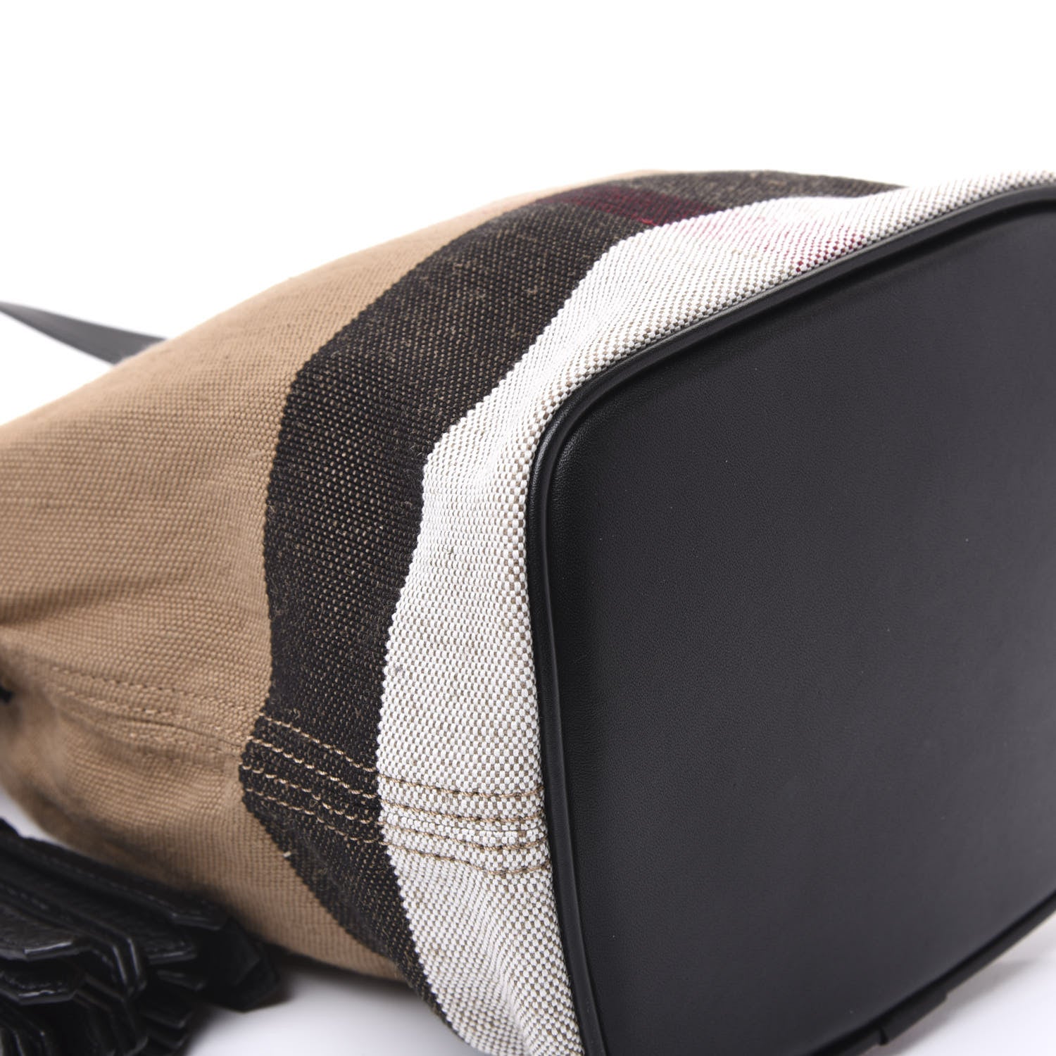 Burberry Canvas Mega Check Mini Ashby Tassel Crossbody Black 5 of 11