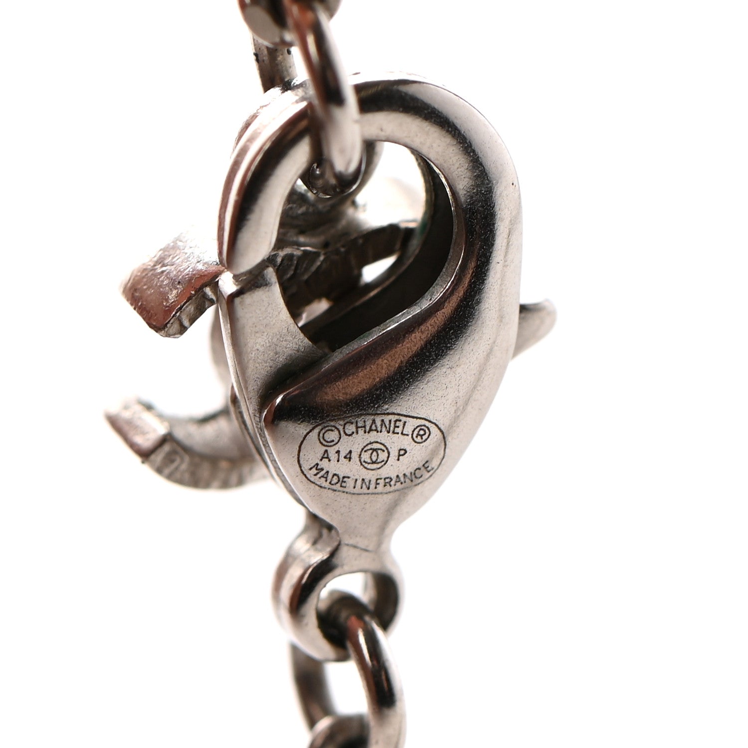 Chanel Beaded Crystal CC Necklace Ruthenium 5 of 5