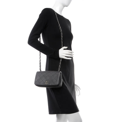 Chanel Calfskin Diamond Embossed New Chic Flap Grey 2 of 6