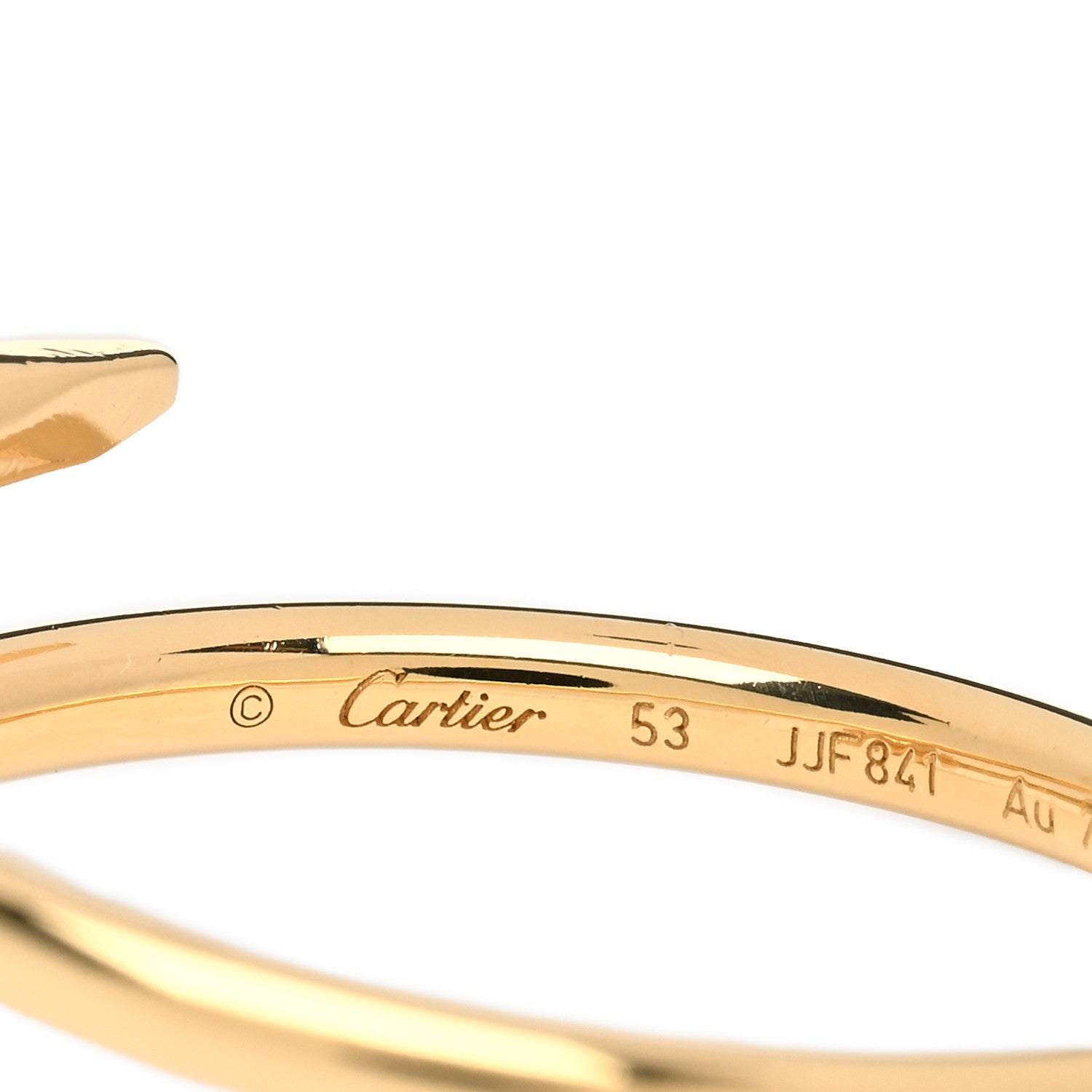 Cartier 18K Yellow Gold Small Juste Un Clou Ring 53 6.5 4 of 5