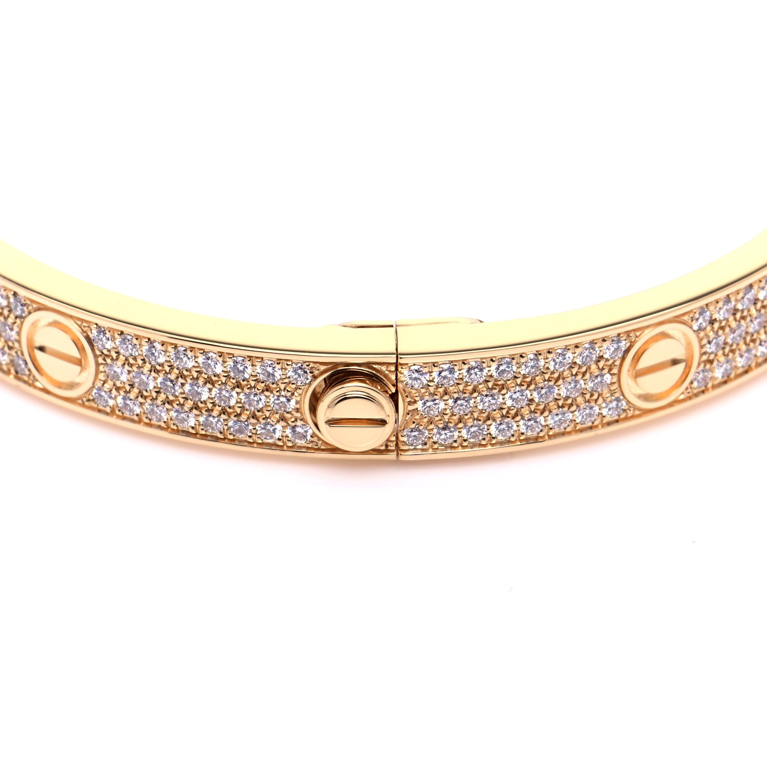 Cartier 18K Yellow Gold Diamond LOVE Paved Bracelet 20 6 of 9