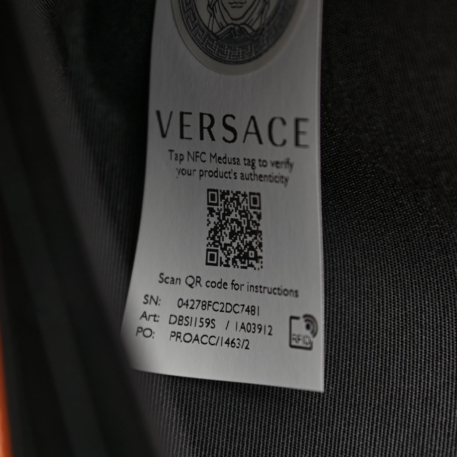 Versace Lambskin Quilted Medusa Wallet On Chain Crossbody Dark Orange 7 of 11