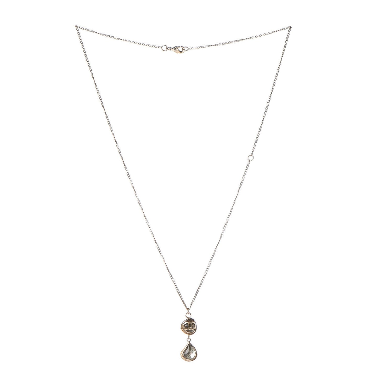 Gripoix CC Pendant Necklace Gold