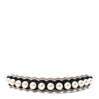 Fendi Calfskin Pearl Embellished Mini Strap You Black Camelia 1 of 4