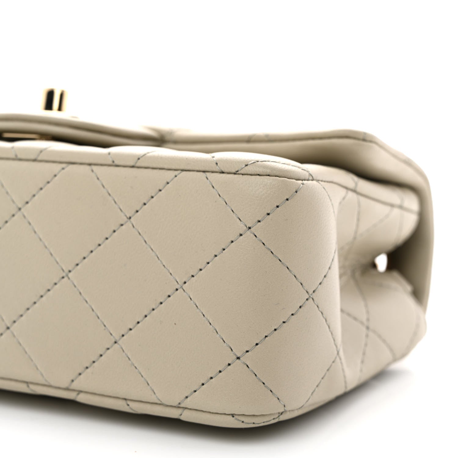 Chanel Lambskin Quilted Mini Rectangular Flap Grey 10 of 11