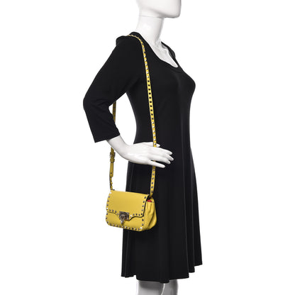 Valentino Garavani Vitello Mini Rockstud Flap Saddle Crossbody Bag Naples Yellow 2 of 15