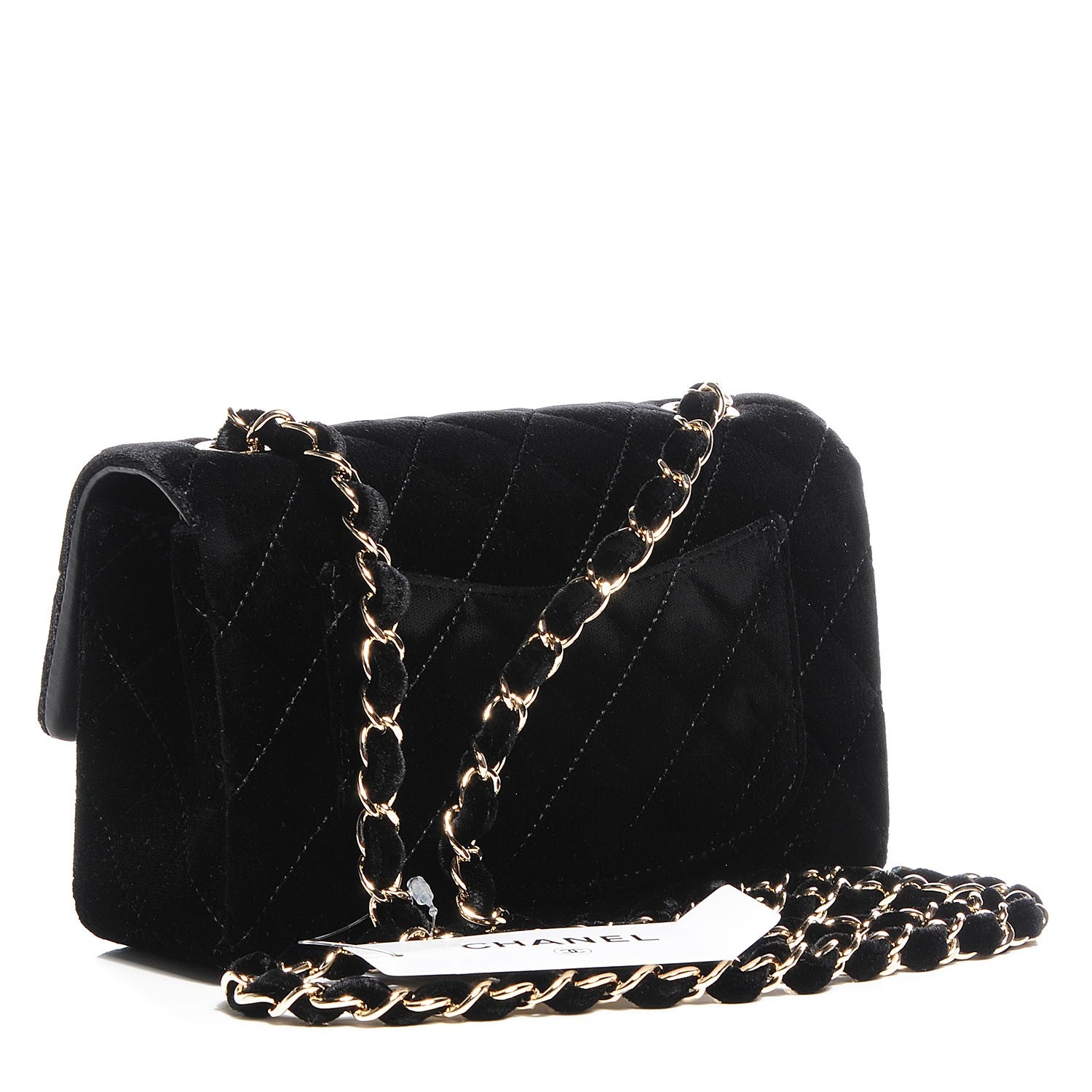 Chanel Velvet Quilted Rectangle Mini Flap Black 3 of 8