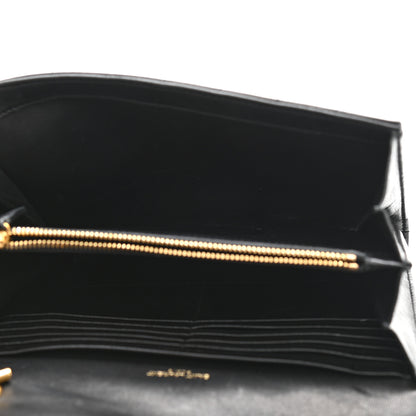 Saint Laurent Lambskin Matelasse Monogram Vicky Chain Wallet Black 5 of 11