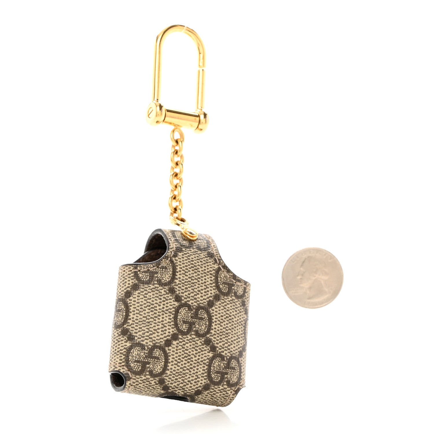 Gucci GG Supreme Monogram Ophidia AirPods Case Beige 2 of 5