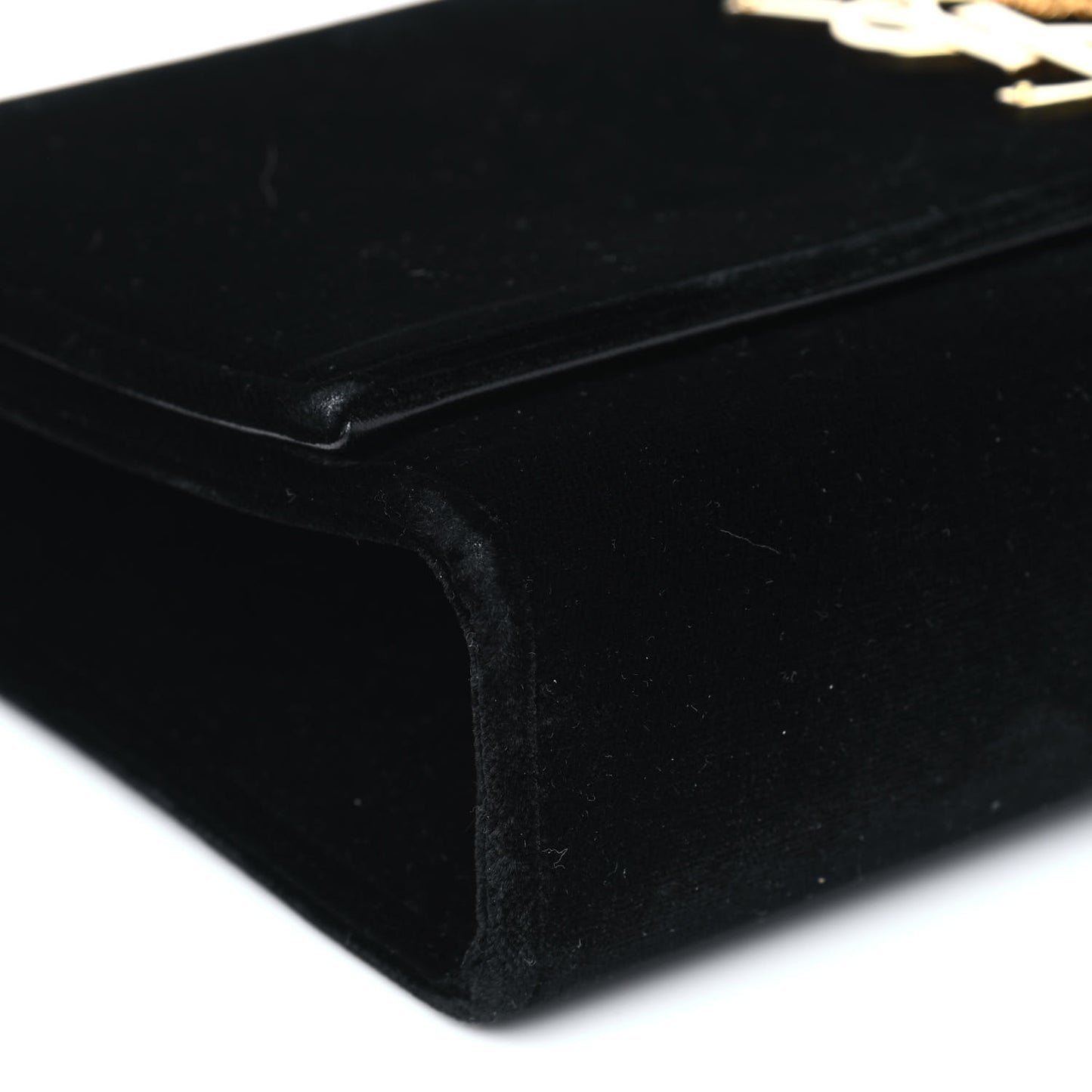 Velvet Medium Monogram Kate Tassel Shoulder Bag Black