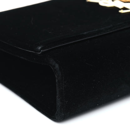Saint Laurent Velvet Medium Monogram Kate Tassel Shoulder Bag Black 8 of 9